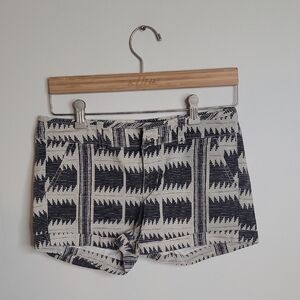 American Eagle Black and Tan Geometric Shorts